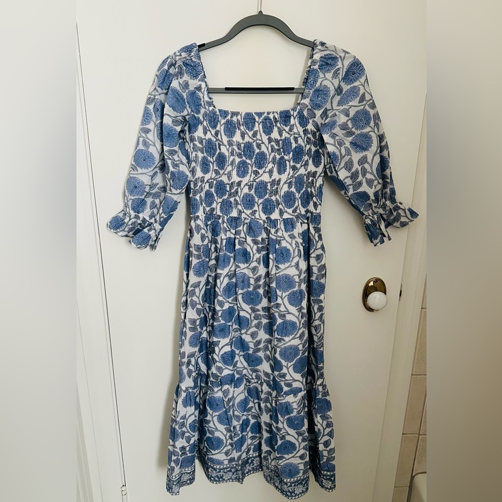 Victoria Dunn Carolina Dress in Indigo Blossom